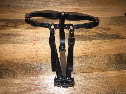 Hitachi Wand Harness Made Of Prime Horween Navy Chromexcel Leather - (wand not included) (NAC-BE)