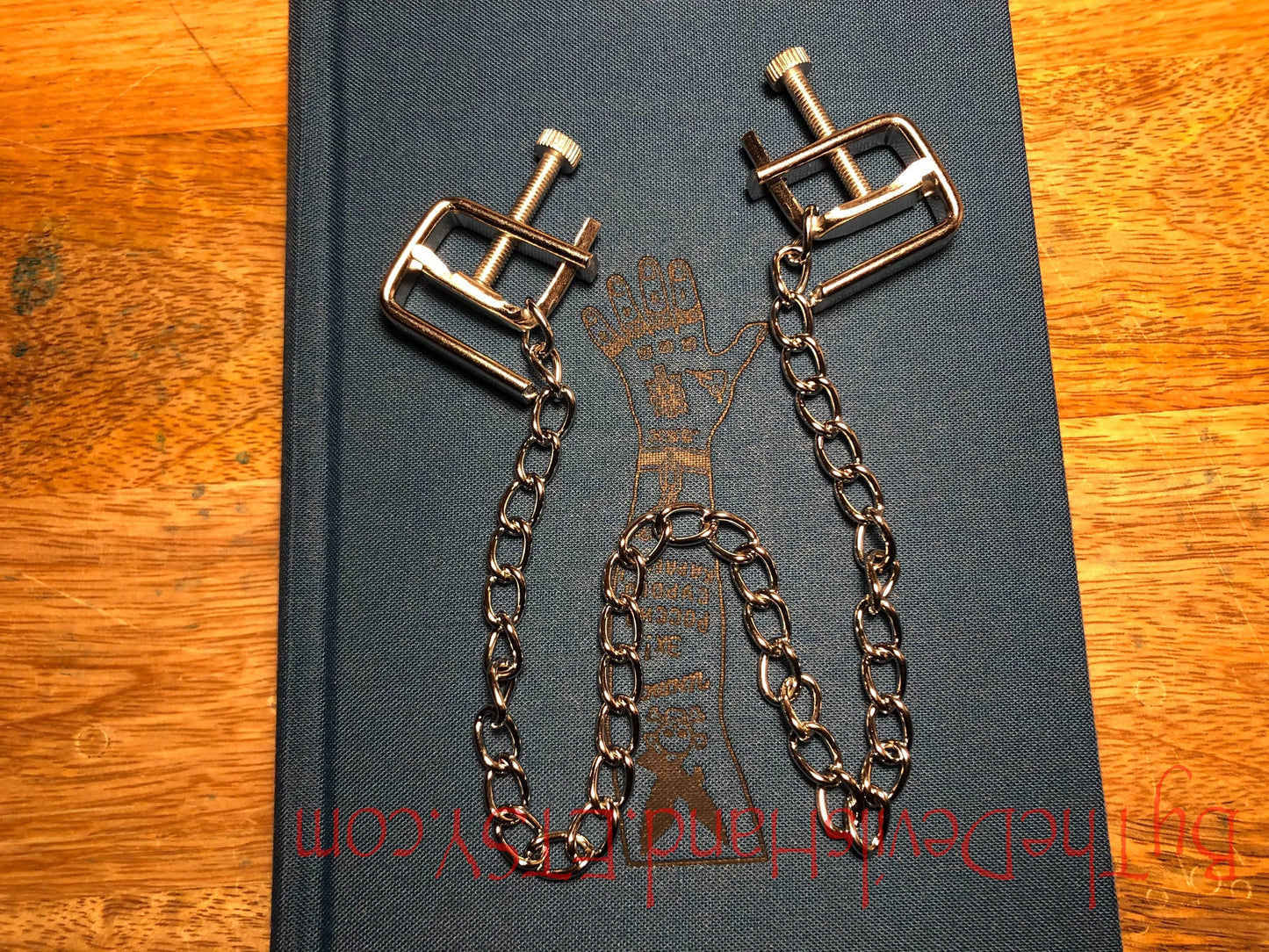 Custom Options Pressure Press Style Nipple Clamps W/ Attached Chain