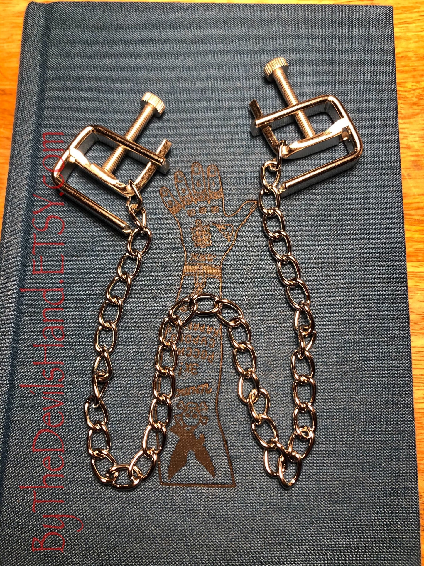 Custom Options Pressure Press Style Nipple Clamps W/ Attached Chain