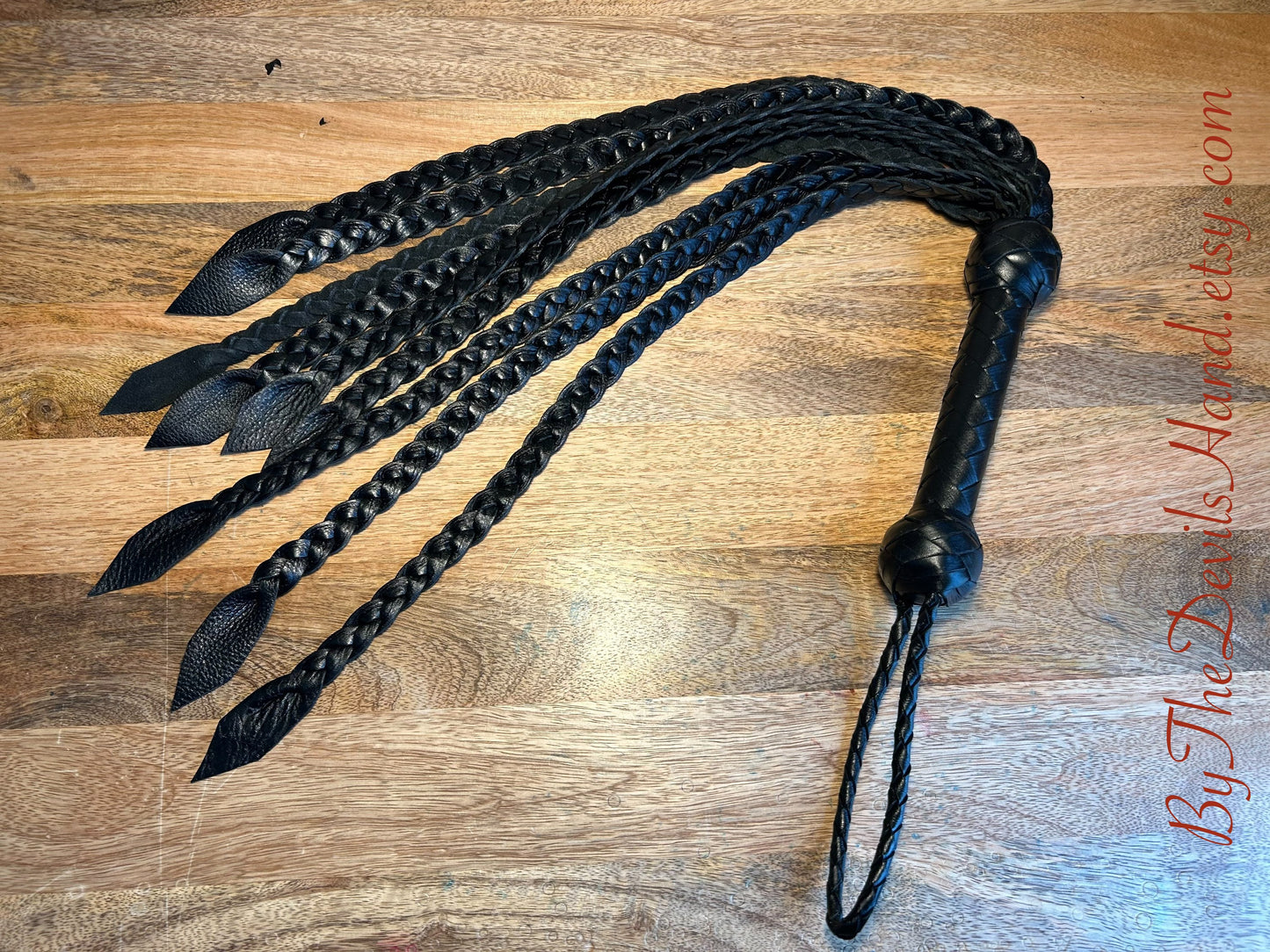 The Valkyrie - Gorgeous Smooth Braided Leather Viking Flat Braid Style Flogger