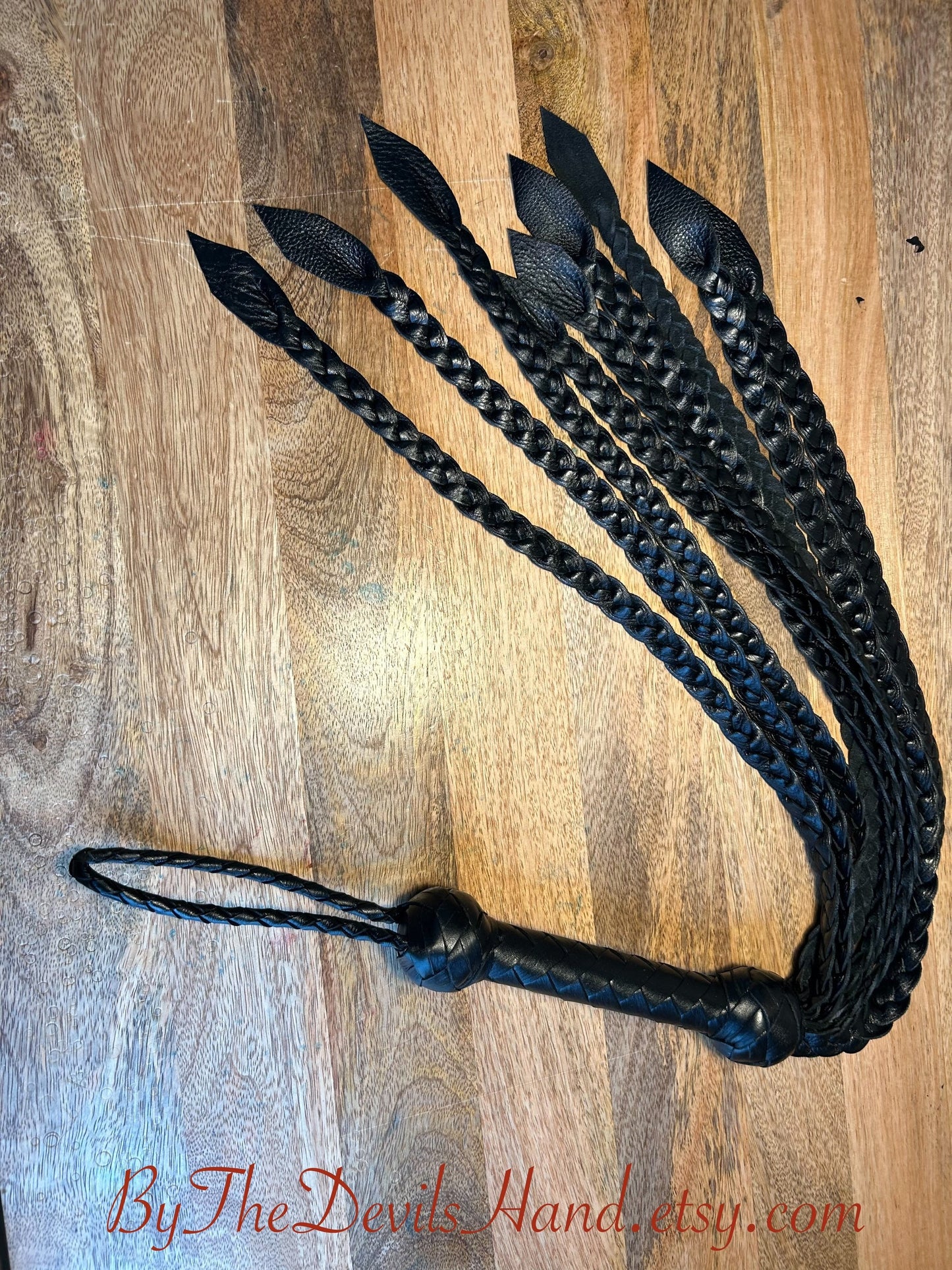 The Valkyrie - Gorgeous Smooth Braided Leather Viking Flat Braid Style Flogger