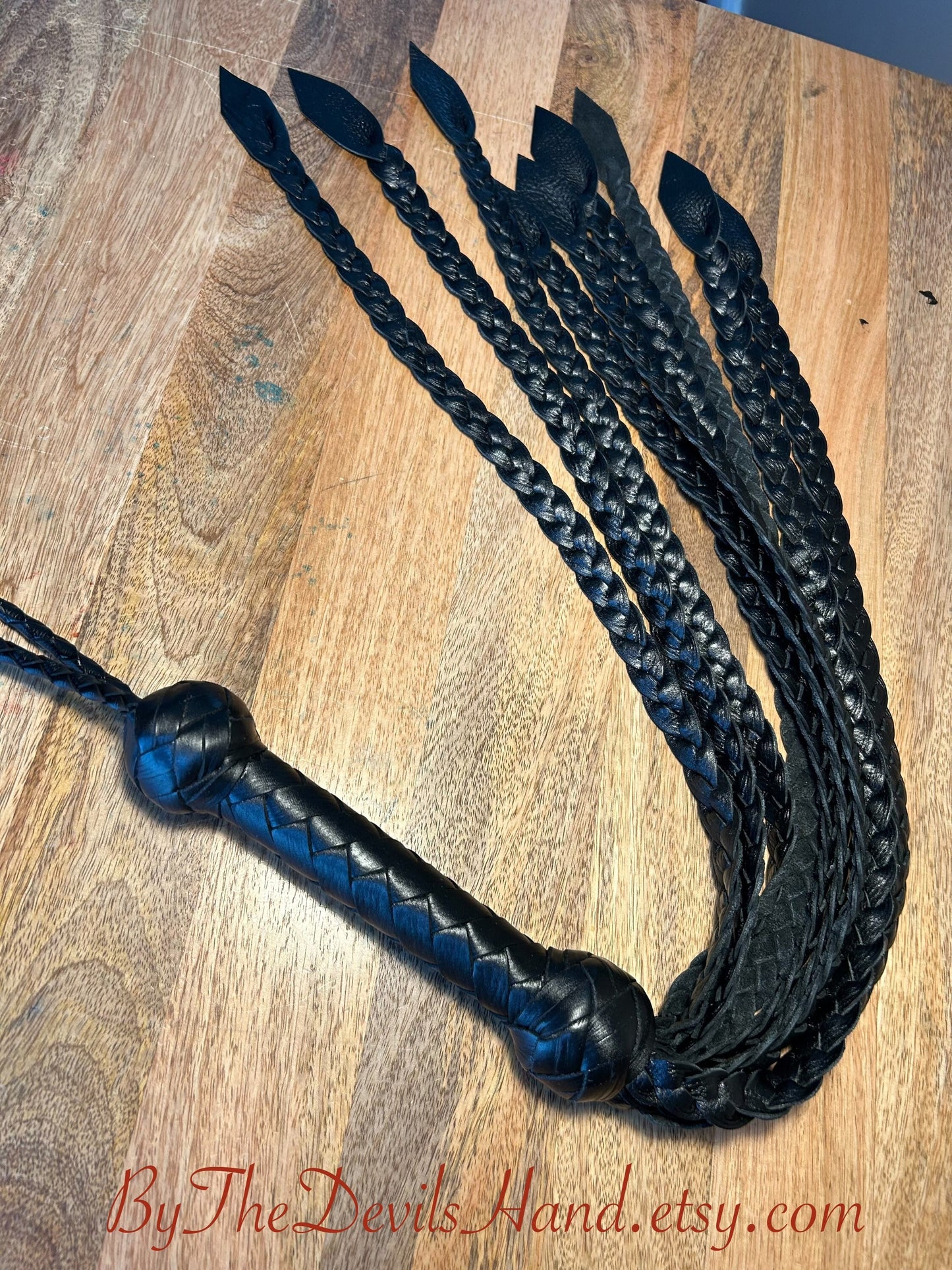 The Valkyrie - Gorgeous Smooth Braided Leather Viking Flat Braid Style Flogger