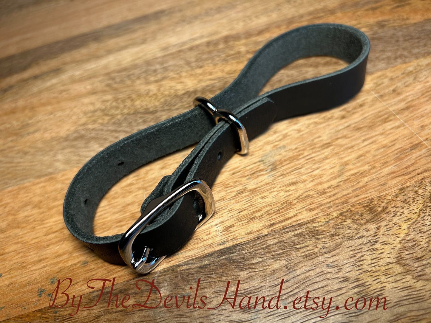 Leather Irish Eight Hand Cuffs - Black Essex Super Soft Horween Leather - (BKE-BE)