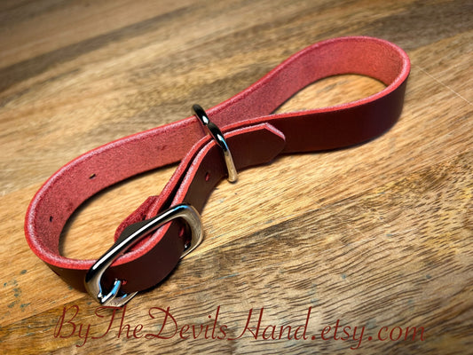 Leather Irish Eight Hand Cuffs - Cavalier London Bus Red - (CBR-BE)