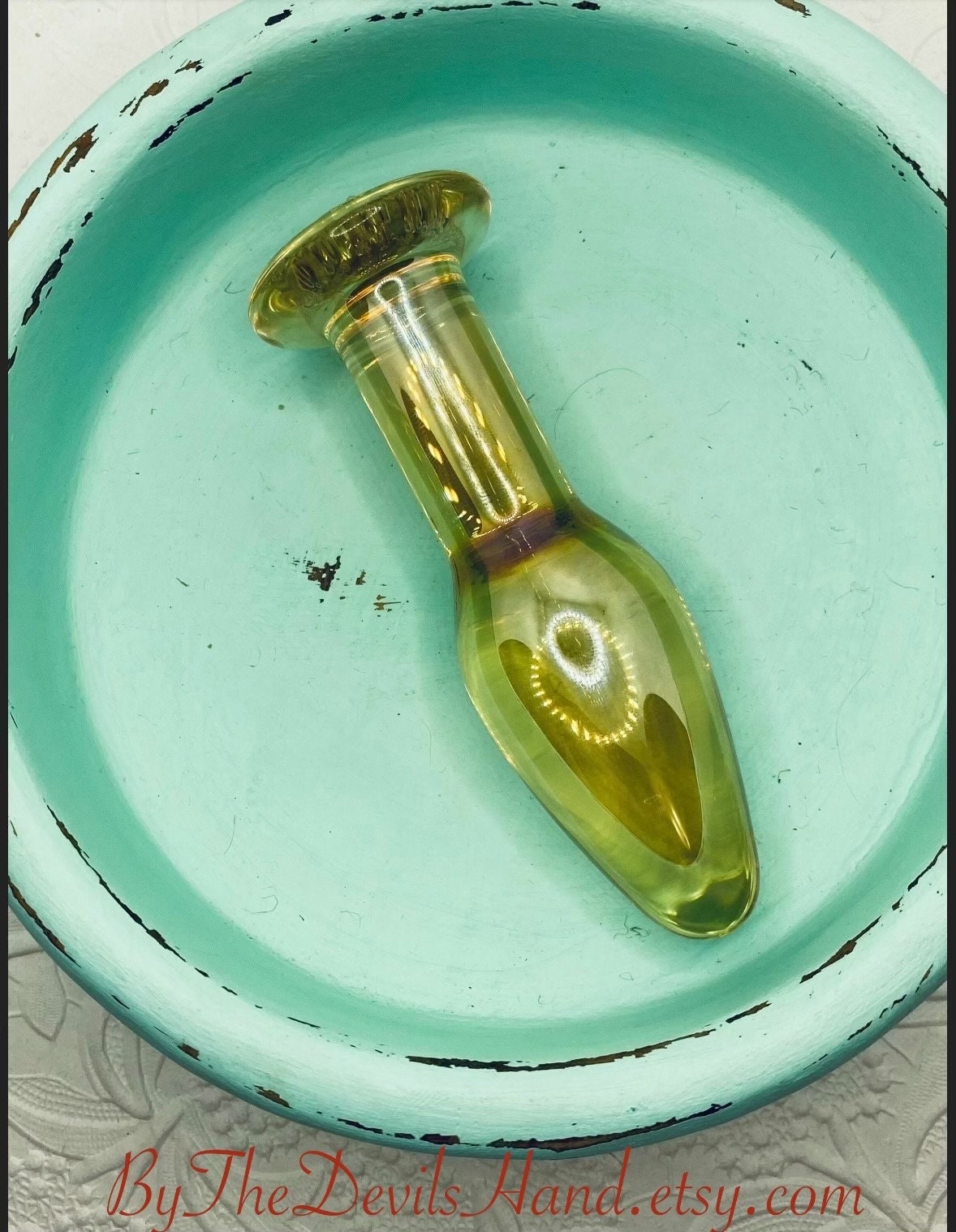 Golden Glass Butt Plug - Bee Base