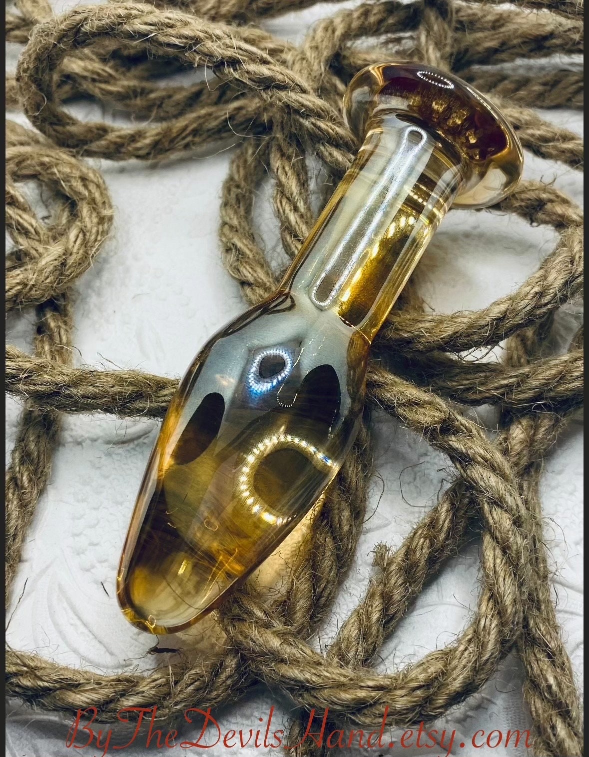 Golden Glass Butt Plug - Bee Base