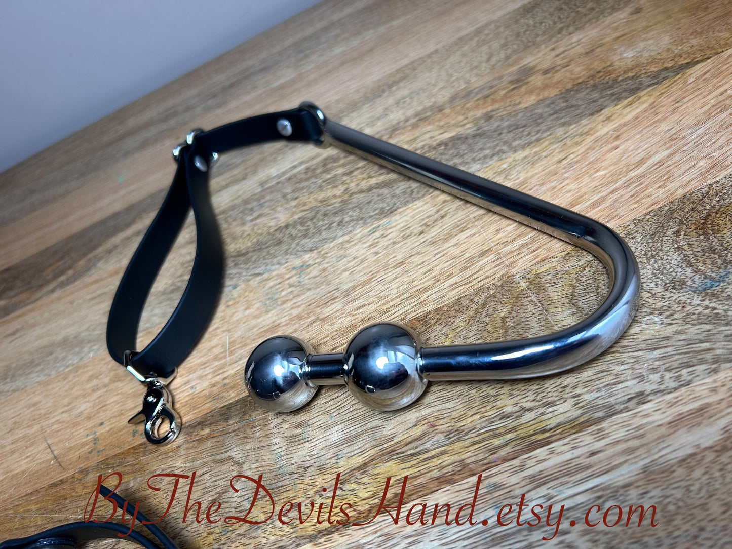 Ass Hook Rig Two Ball Made Of Waterproof Vegan Equestrian Strap - Black - Pretty, Functional, Durable (ESB-BE) Anal Hook Butt Hook