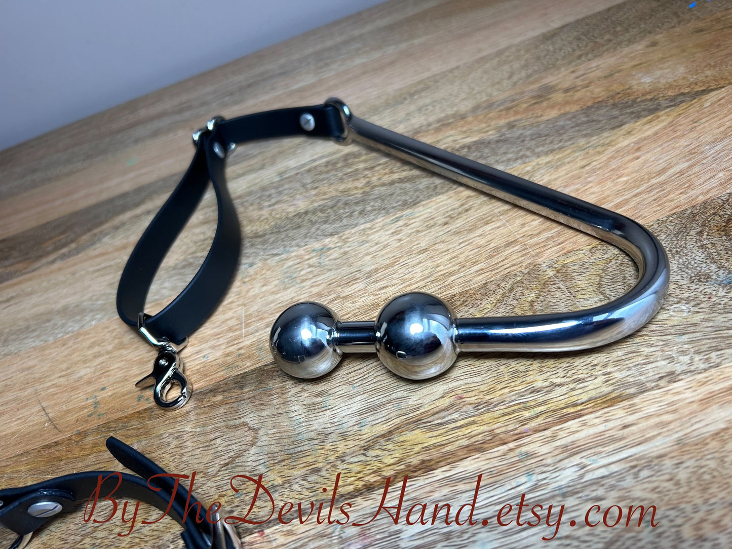 Ass Hook Rig Two Ball Made Of Waterproof Vegan Equestrian Strap - Black - Pretty, Functional, Durable (ESB-BE) Anal Hook Butt Hook