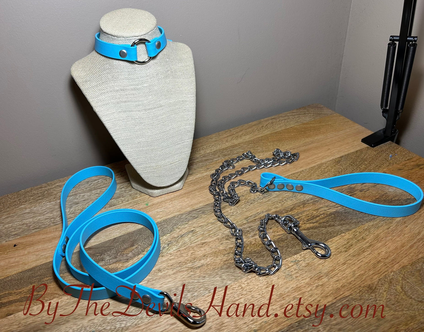 Choker Day Collar Submissive Little Vegan Equestrian Strap Cloud Blue ESC