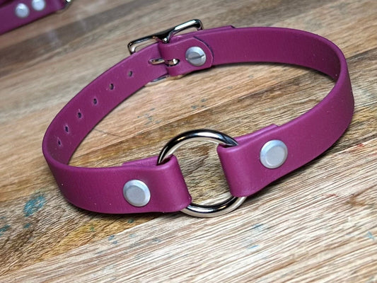 Choker Day Collar Submissive Little Vegan Equestrian Strap Merlot Burgundy Wine ESW