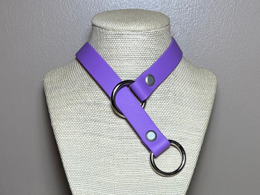 Choke Collar Made Of Equestrian Vegan Strap Lilac Color Fully Functional ESL Purple