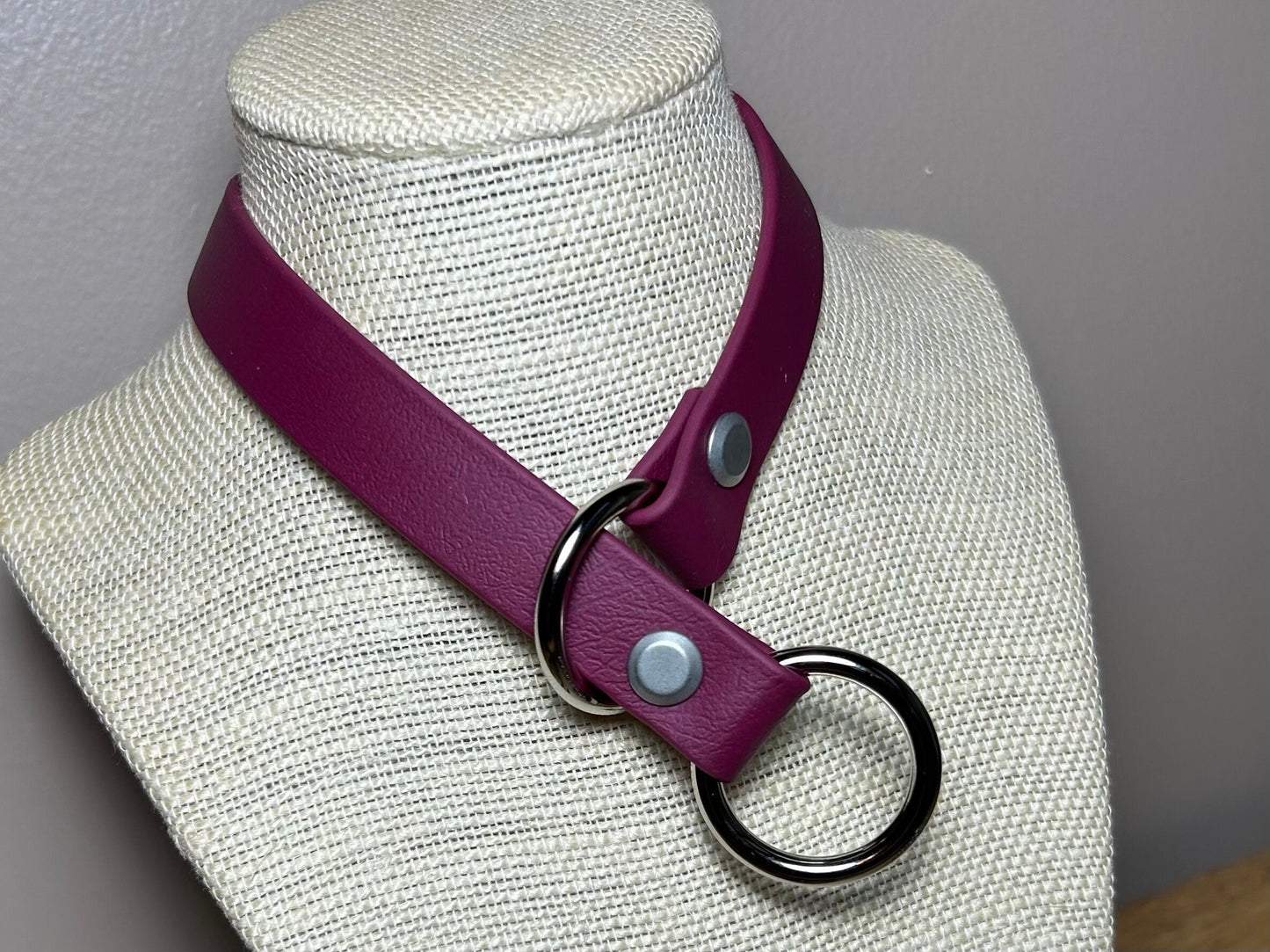 Choke Collar Made Of Equestrian Vegan Strap Merlot/Burgundy Color Fully Functional ESW