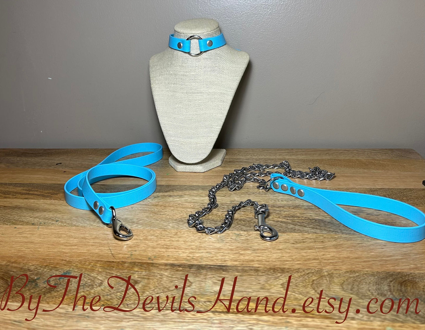 Choker Day Collar Submissive Little Vegan Equestrian Strap Cloud Blue ESC