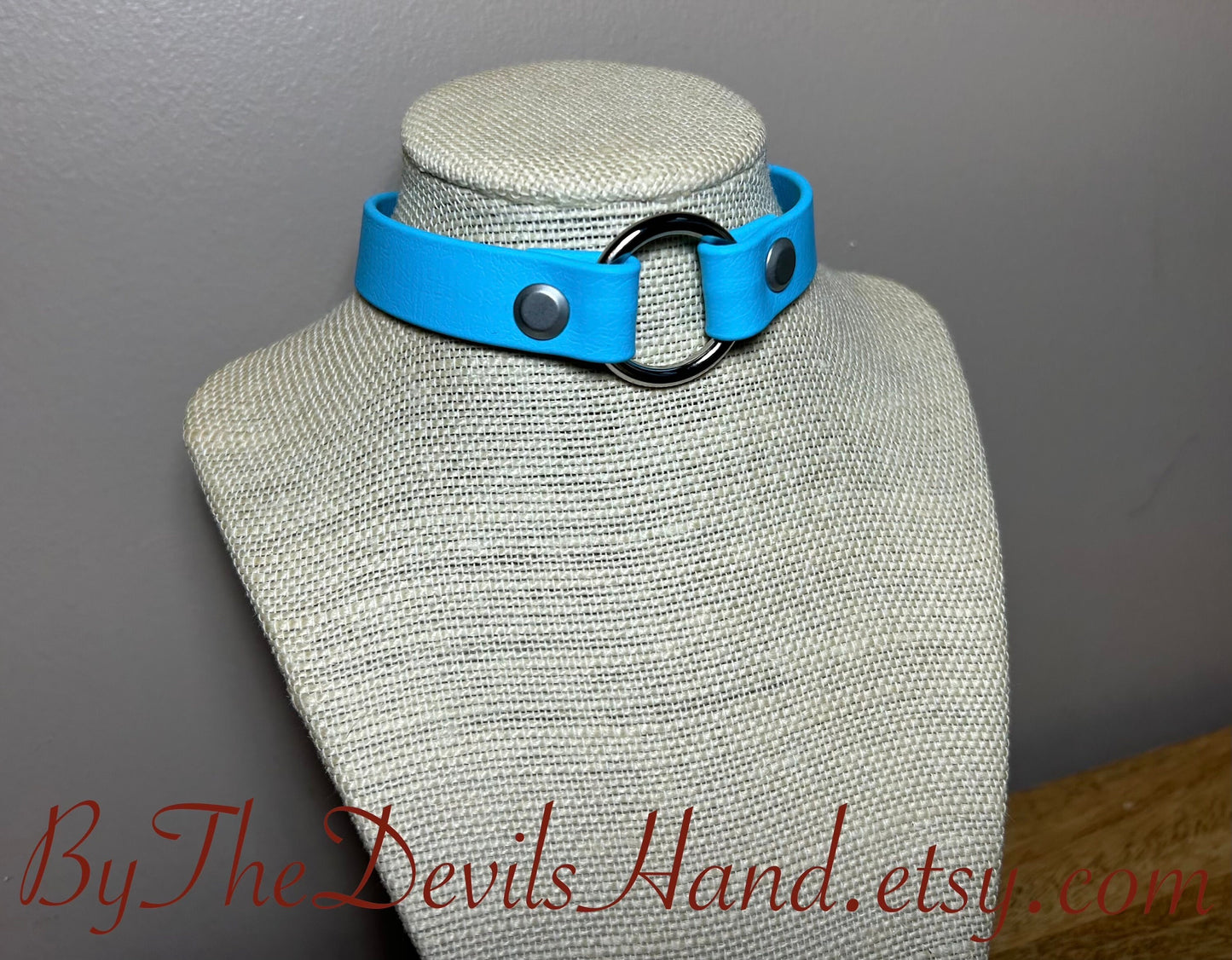 Choker Day Collar Submissive Little Vegan Equestrian Strap Cloud Blue ESC